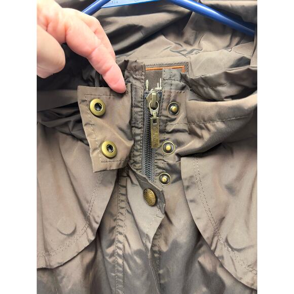 Cole Haan Brown Packable Hooded Rain Jacket Women’s Size S Water-Resistant - Picture 4 of 14